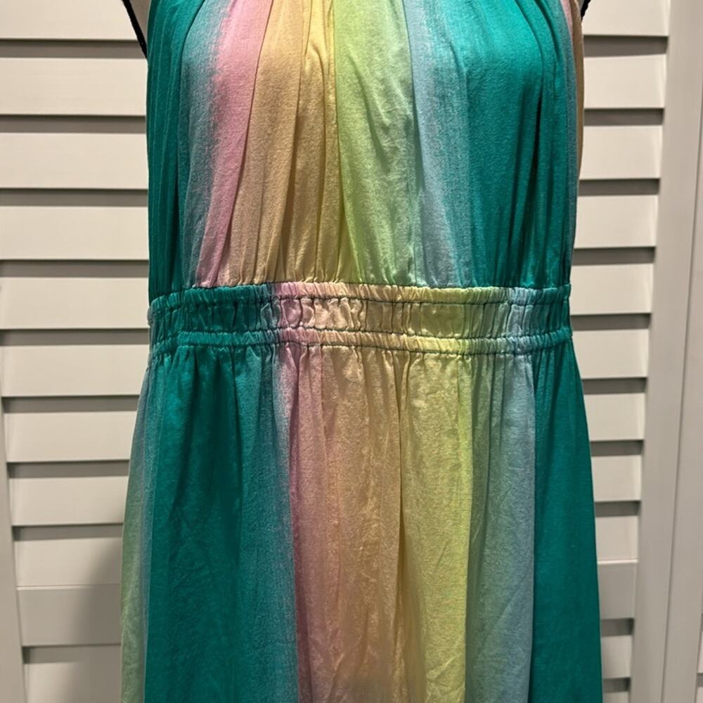 ASOS Halter Neck Colorful Beach Swim Dress with side Slits. - Picture 3 of 12